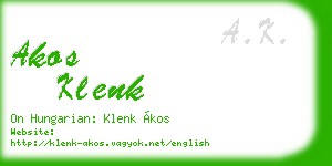 akos klenk business card